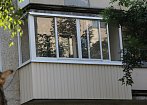Остекление балкона алюминиевым профилем и отделка снаружи профнастил mobile